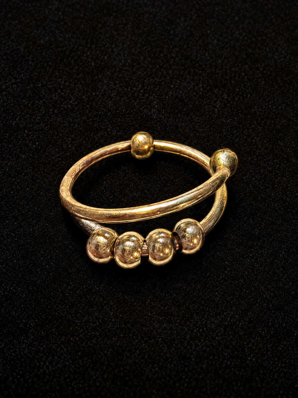 ⚜️ Gold-Tone Spinner Ring | Sliding Bead Band | Size 7 💗
